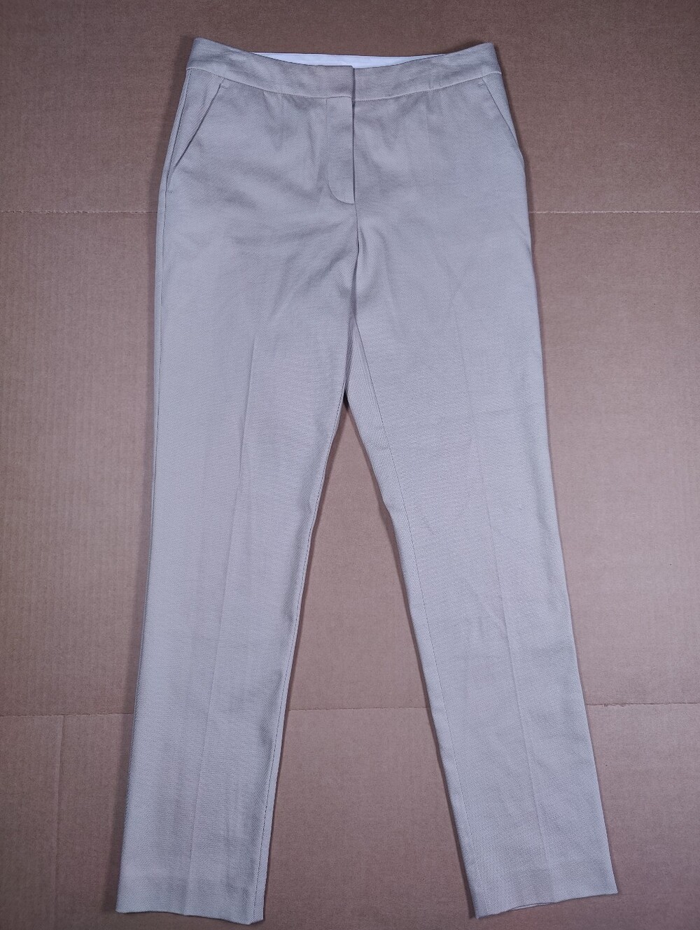 NWT HUGO BOSS Women's Beige Tapered Cotton Stretch Dress Pants Size 2 (28Wx29L)